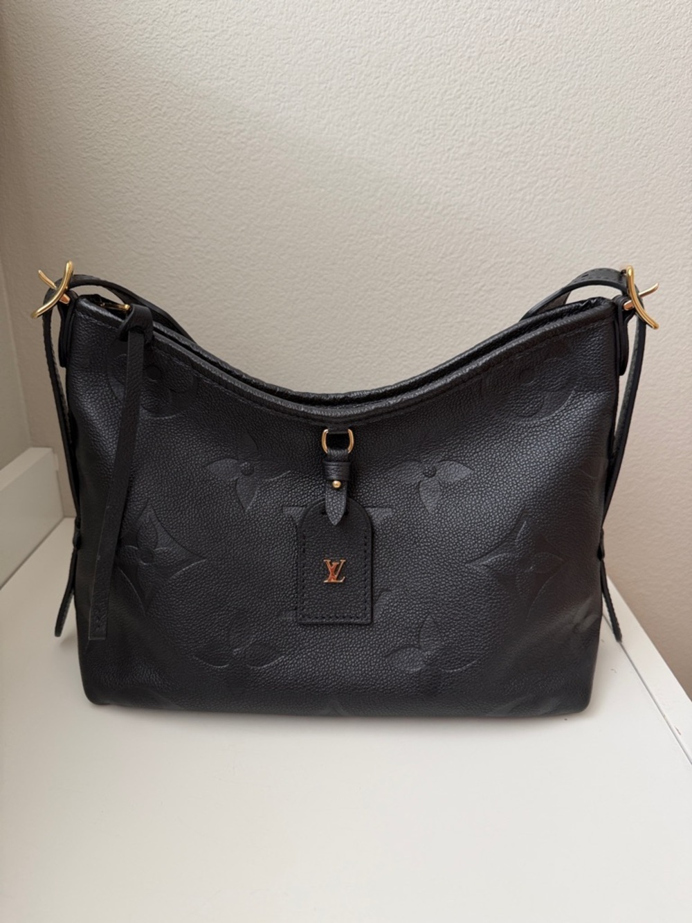 Louis Vuitton Black Monogram Empreinte Leather CarryAll PM with Gold Hardware
